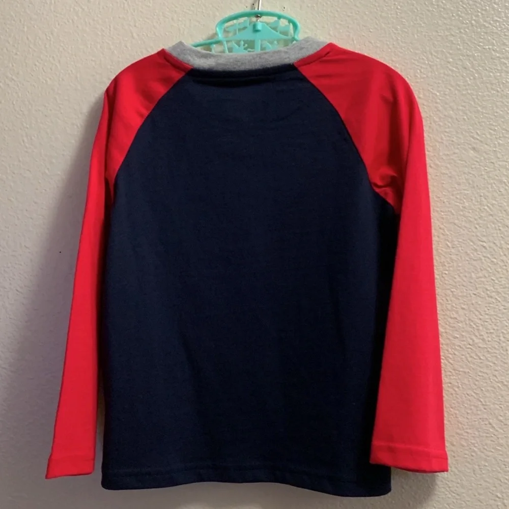 Gymboree First Day Of School Size 3T Navy Blue Red Long Sleeved Shirt Cotton New